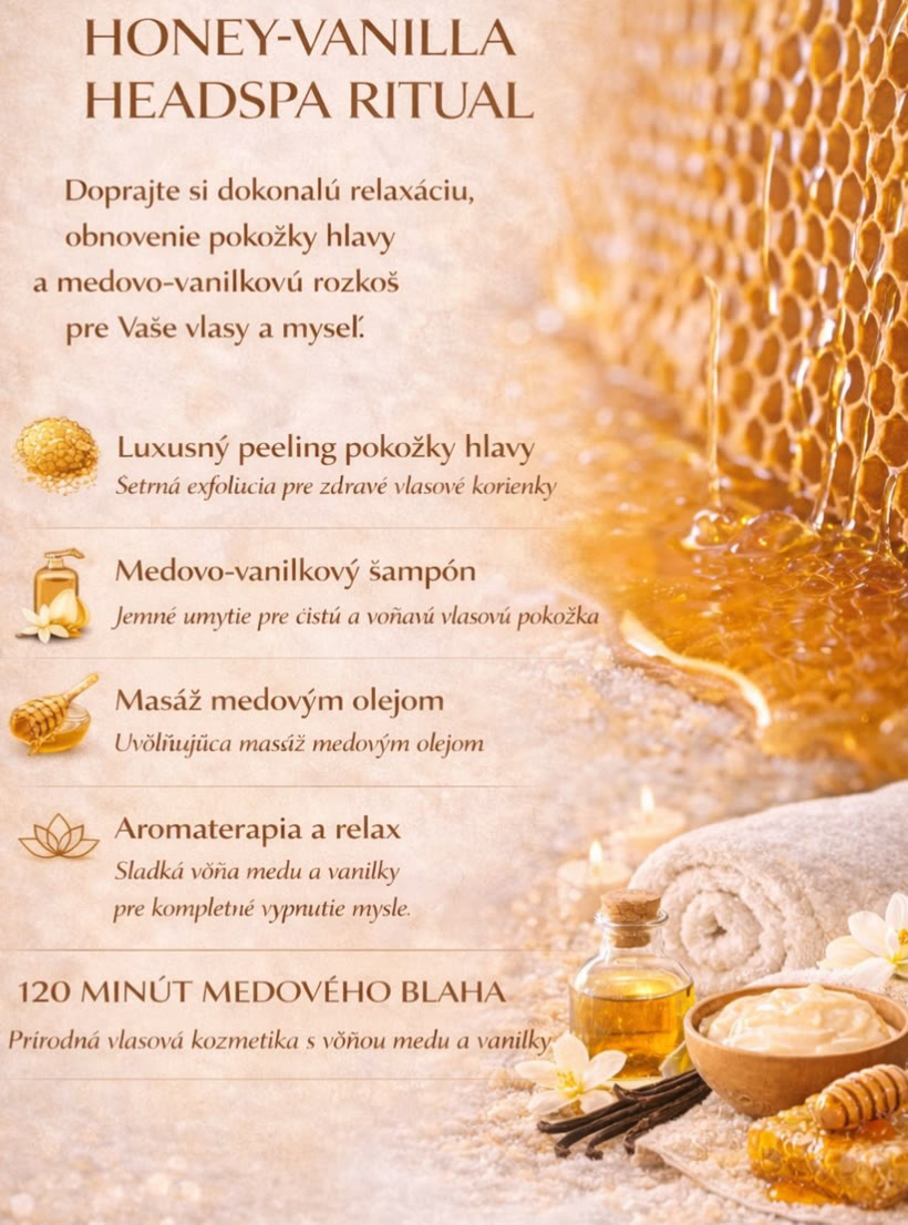 Honey Vanilla HeadSpa Ritual — medovo-vanilková starostlivosť